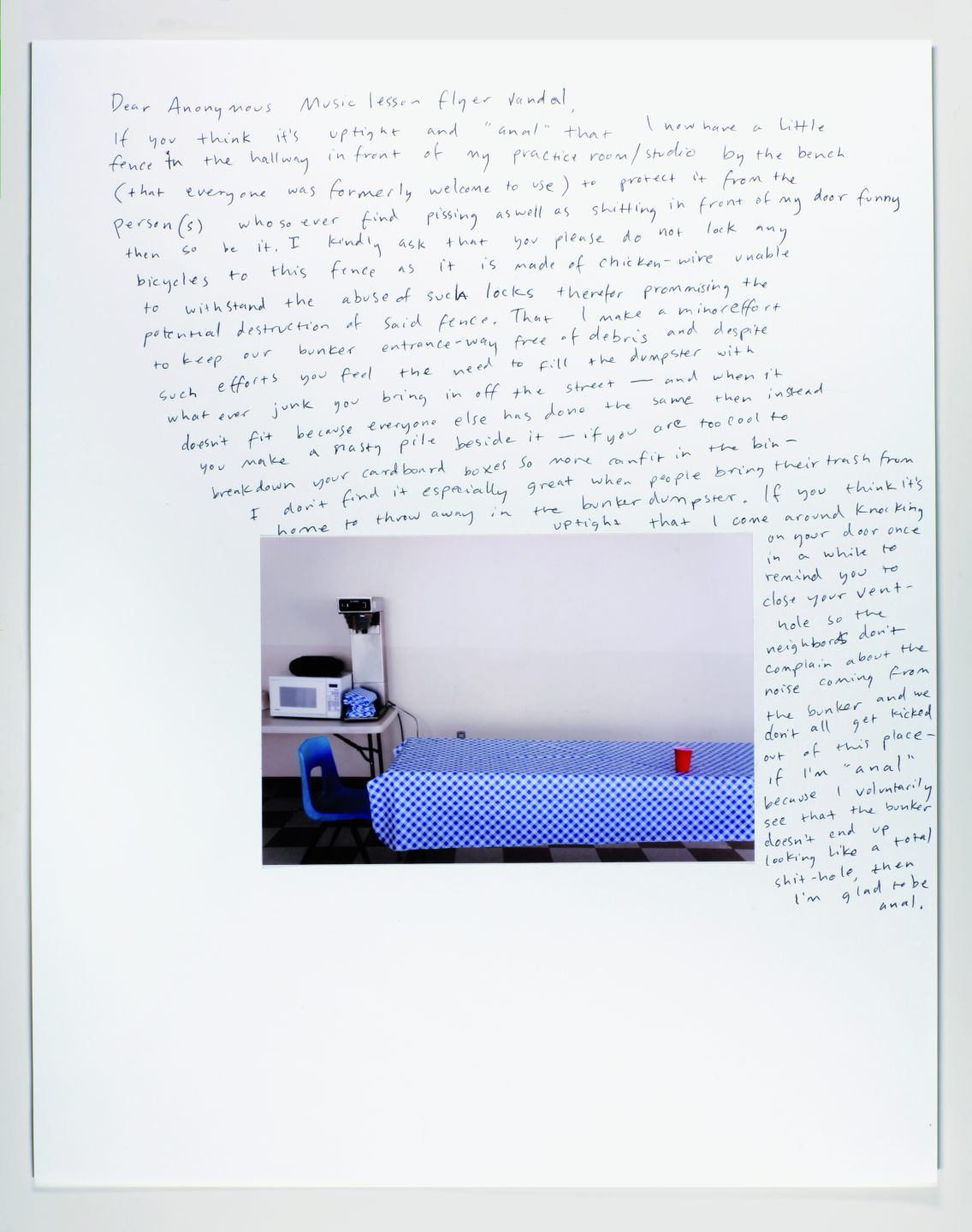 *Flyer,* 2011, photo and ink on paper, 11.7″ x 16.5″